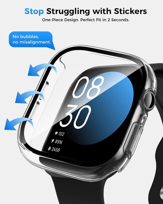 Screen Protector - Hoesje Transparant 42mm Geschikt voor Apple Watch Series 10 & Series 11 - 42mm Beschermmend Hoesje Full Cover Hard Case