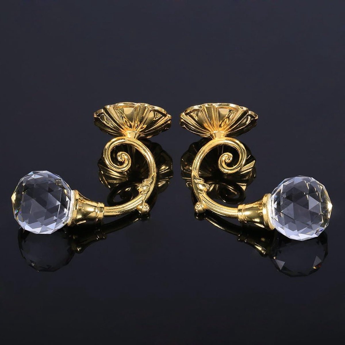 Elegante Crystal Pendants voor Gordijnen - 2x Metalen Glazen Houders voor Raamdecoratie en