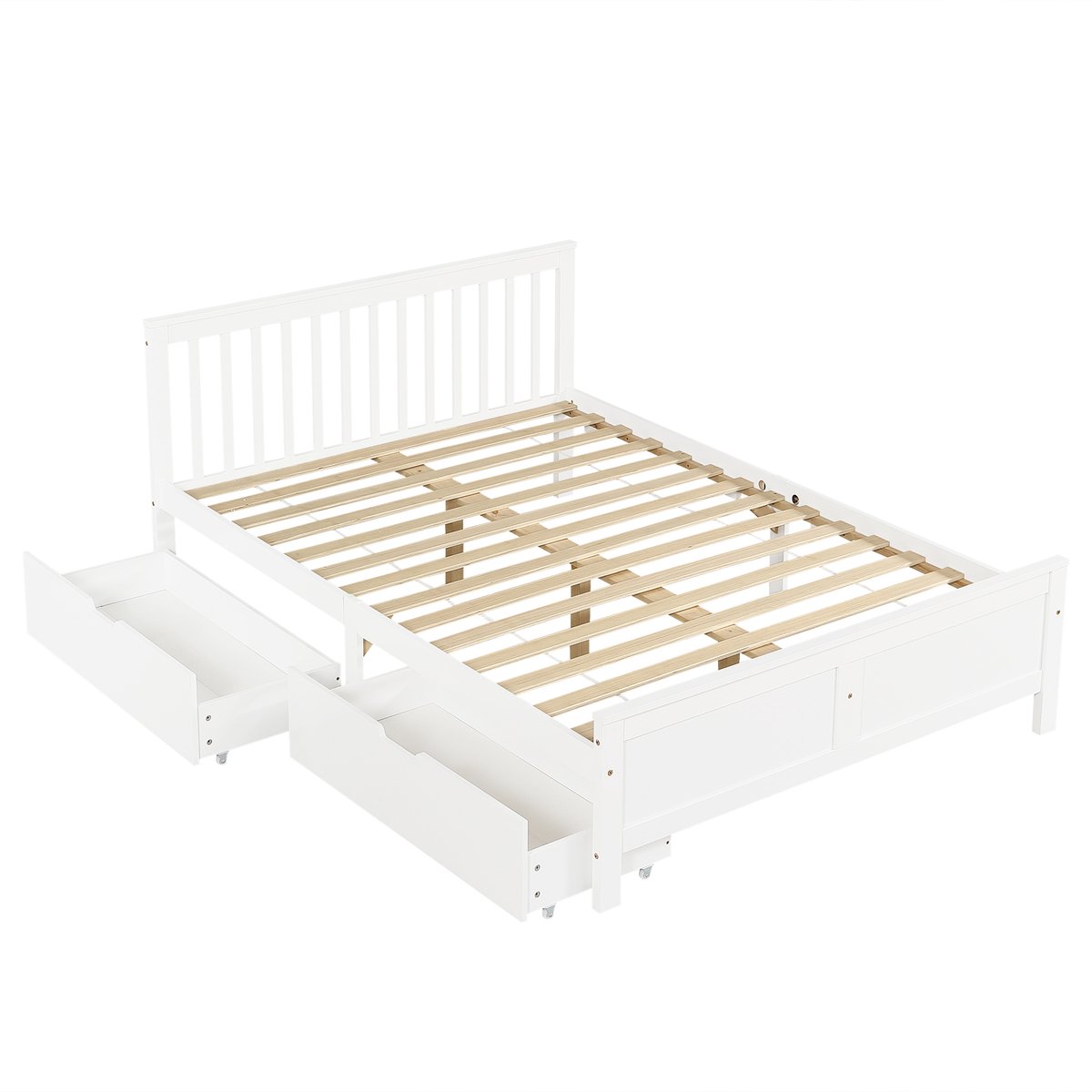 COVREO Bedframe 140x200 cm wit hout met opberglades zonder matras