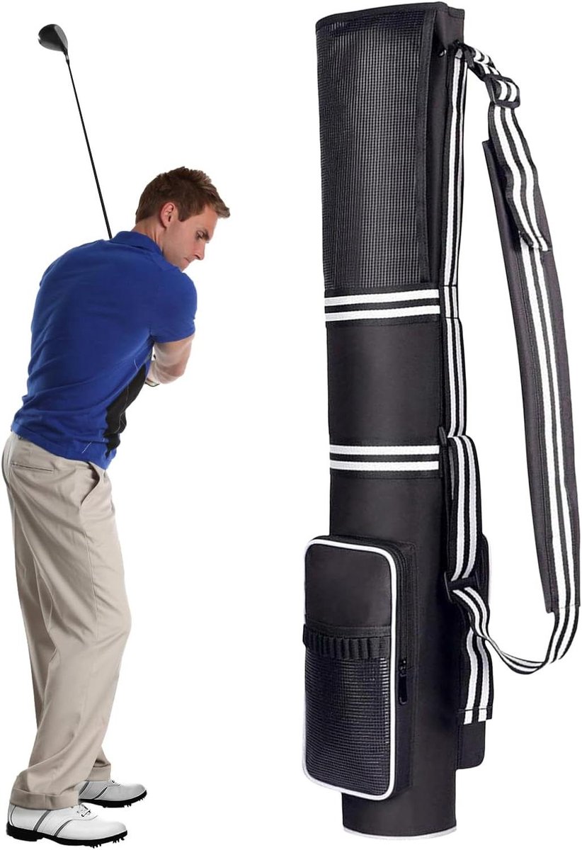 Golfclub Tas - Golfbal Tas - Oefening en Reis - Waterdicht Opvouwbaar - Past 3-9 Stokken - Zwart
