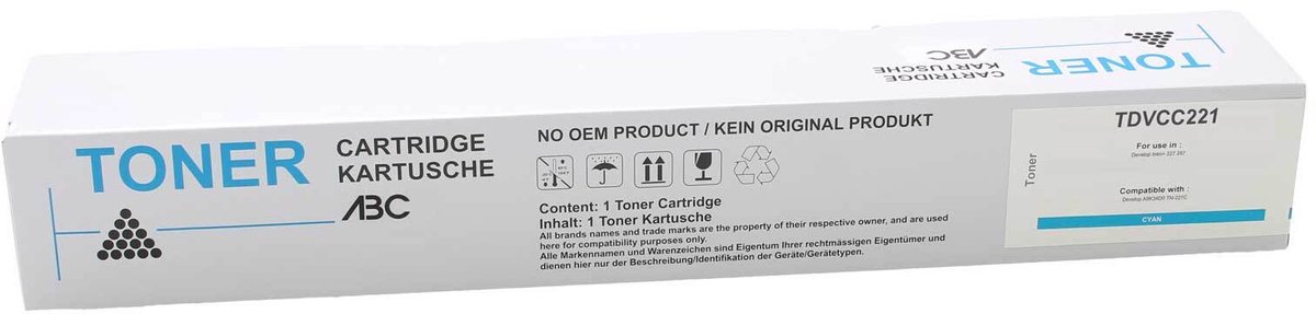 ABC huismerk Toner geschikt voor Develop TN-221C cyan geschikt voor Ineo+ Ineo + 227 287