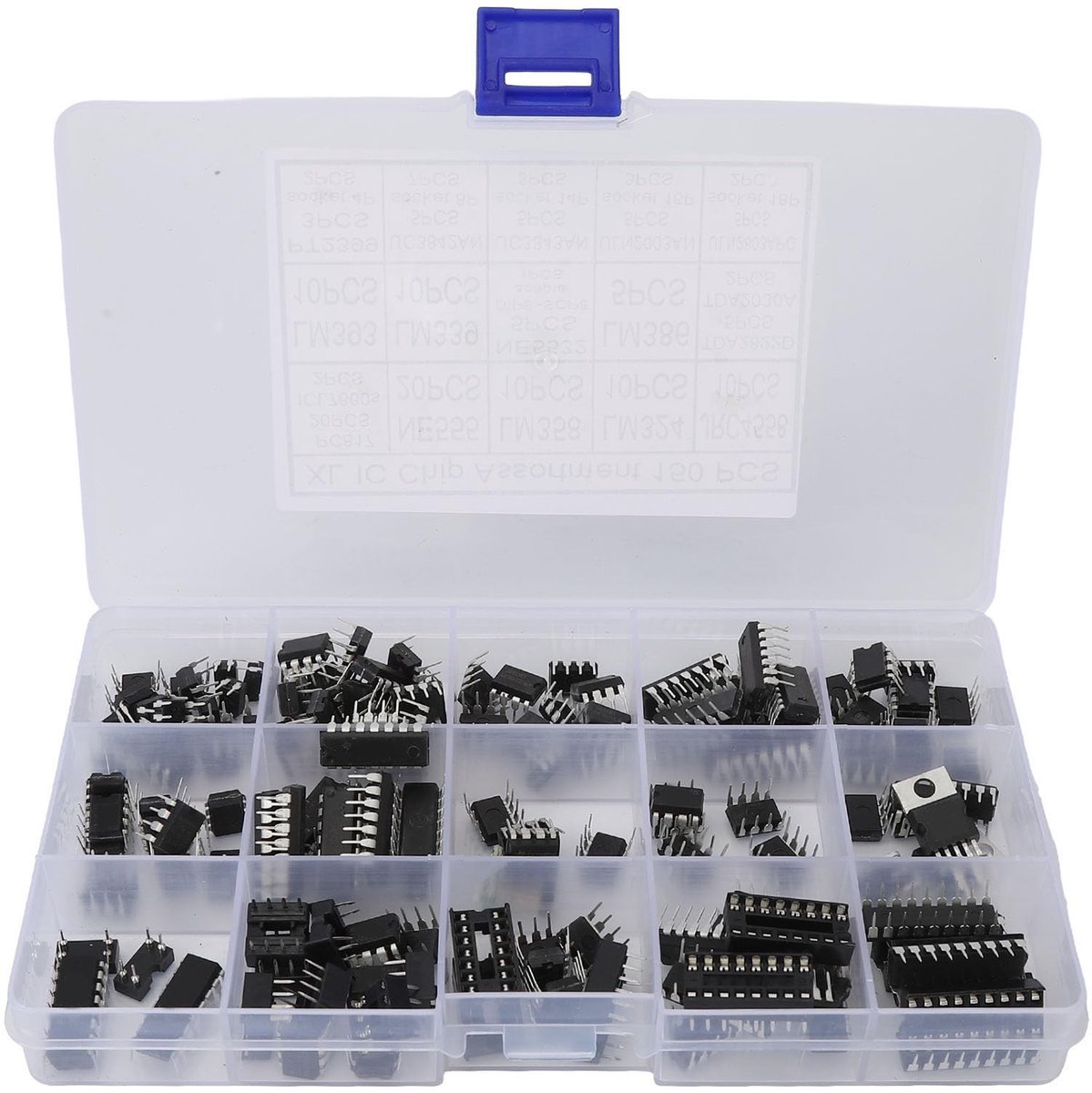 Dailygoods - 150 Stuks Geïntegreerde XL IC Chip Assortiment Kit - Opamp Oscillator - Diverse Set - Geschikt voor Elektronische Apparatuur - Perfect vo...