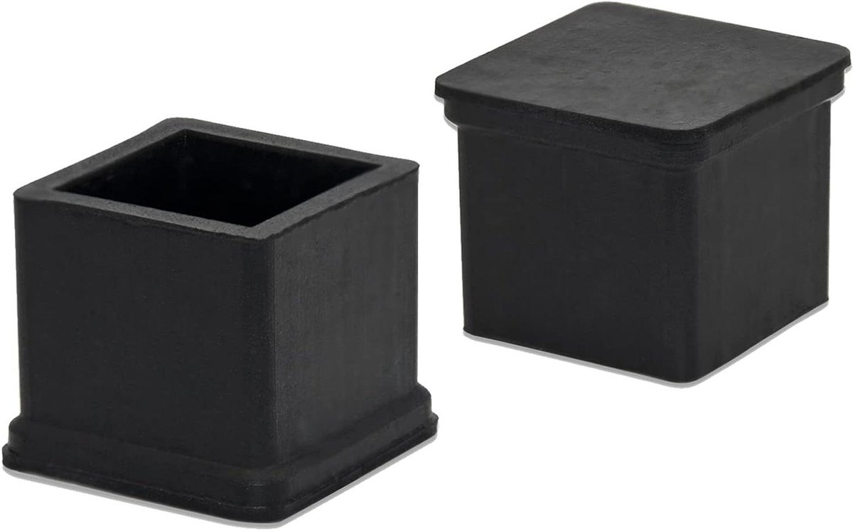 Rubberen Meubeldoppen - Stoelpootbeschermers - Vloeren Beschermen - Antislip en Waterdicht - 20x20mm 8 Stuks - Zwart