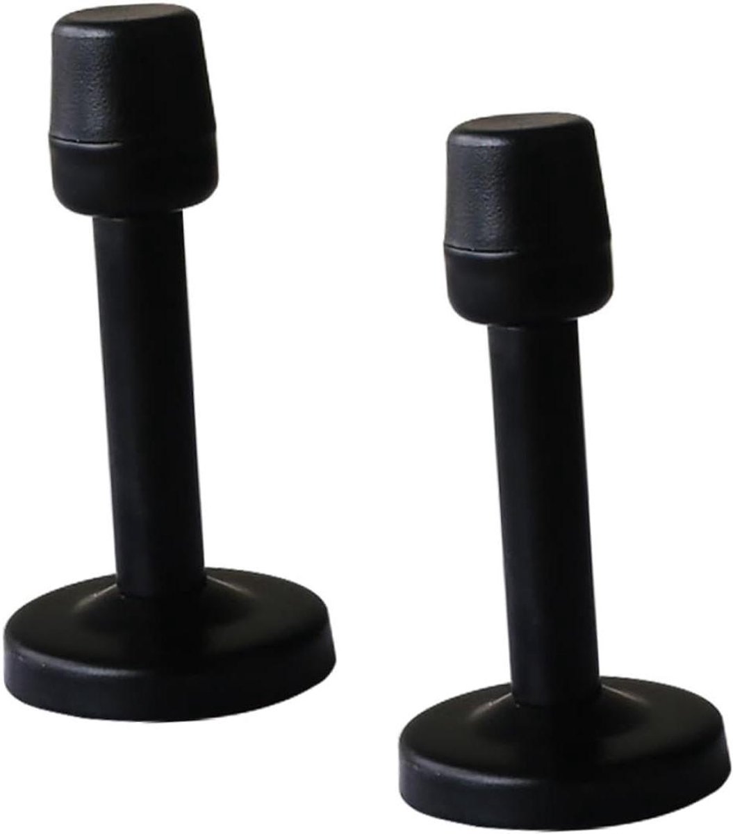 Deurstop Set - Magneet Stopper - Bescherming Deur Muur - Roestvrij Staal - 2 Stuks - Zwart