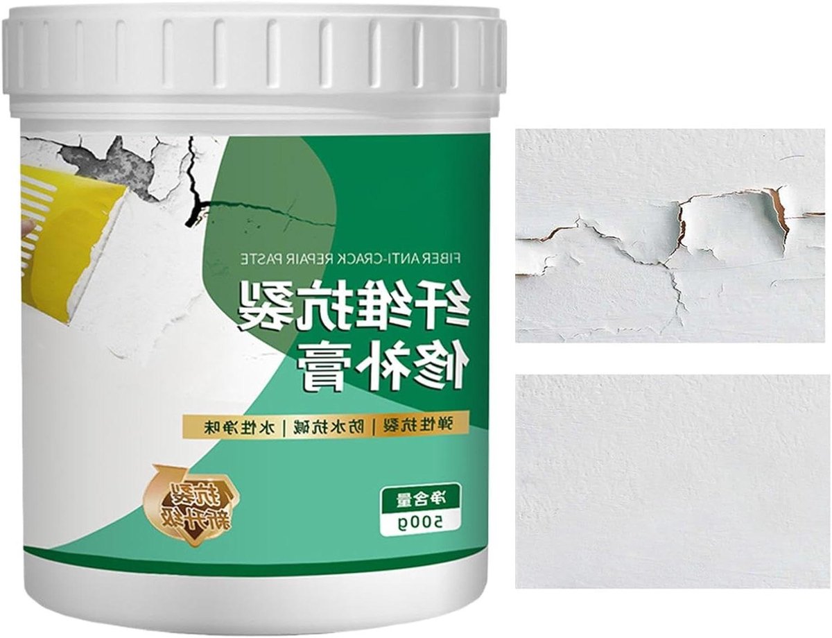 Gipsplaten Reparatiepasta - Muurvuller Scheurvast - Wanden Herstellen - Waterdicht Anti-scheur - 500 gram - Wit