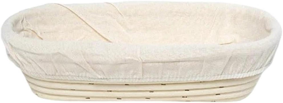 Broodmand Rotan - Rijsmand Deeg - Zelf Brood Bakken - Handgemaakt Natuurlijk Materiaal - 30 x 14 cm - Houtkleur