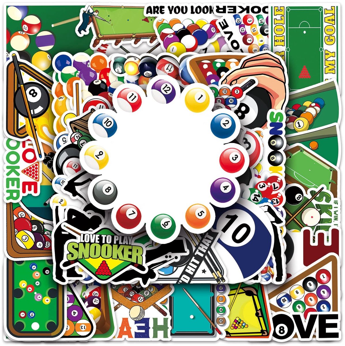 Dailygoods- Vinylstickers 50 stuks - Waterdichte Graffitistickers - PVC Stickers - Decoratie voor Auto/Motorfiets/Fiets - Cadeau voor Kinderen/Tieners - Diverse Motieven