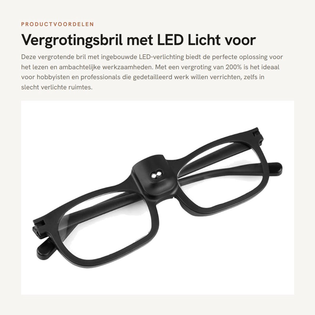 Dailygoods - Vergrotingsbril met LED Licht voor Dichtbij Werkzaamheden