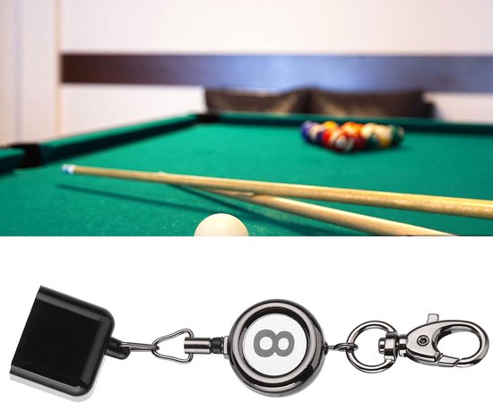 Krijthouder Biljart - Pool Accessoire - Tafel Spelen - Intrekbare Kabel - 74 cm - Zwart — afbeelding 4