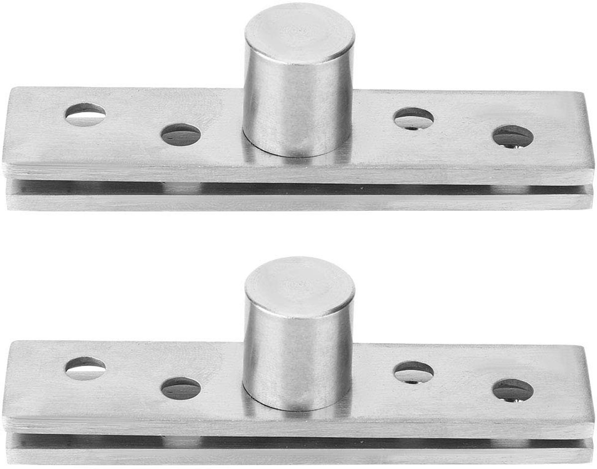 Dailygoods- Deurscharnier 360 Graden - Roestvrij Staal - 2 Stuks - Centrale Scharnier - Eccentrisch Pivotpunt - Verstelbaar - Afmetingen 75x17mm - Deurscharnieren