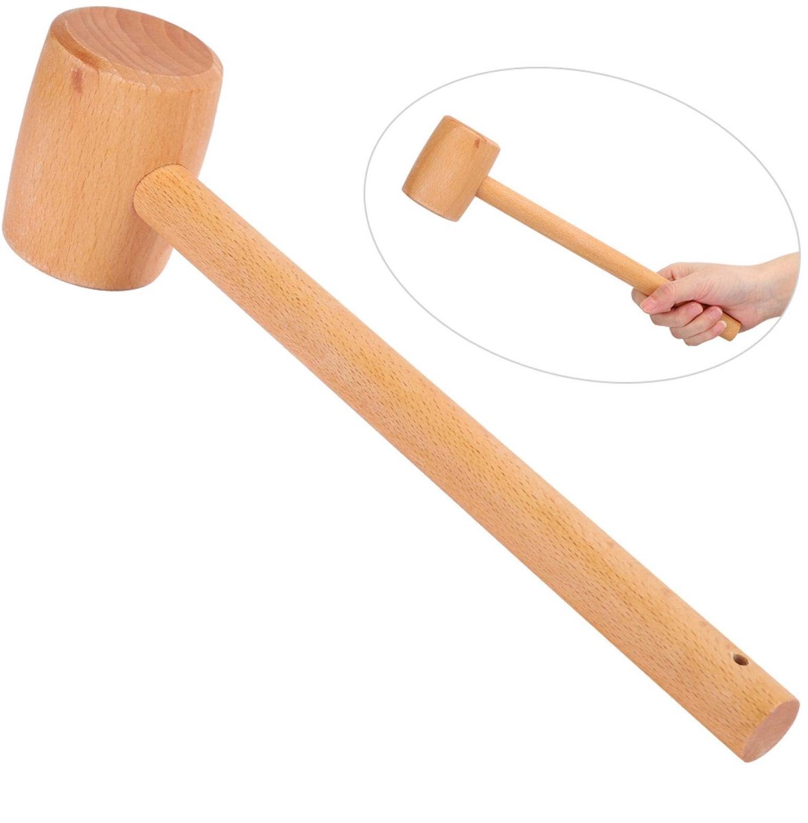 Dailygoods- Houten Hamer Hoge Hardheid - Beukenhout - Duurzaam - Handwerkgereedschap - Comfortabel Handvat - Lange Levensduur - Beukenhamer