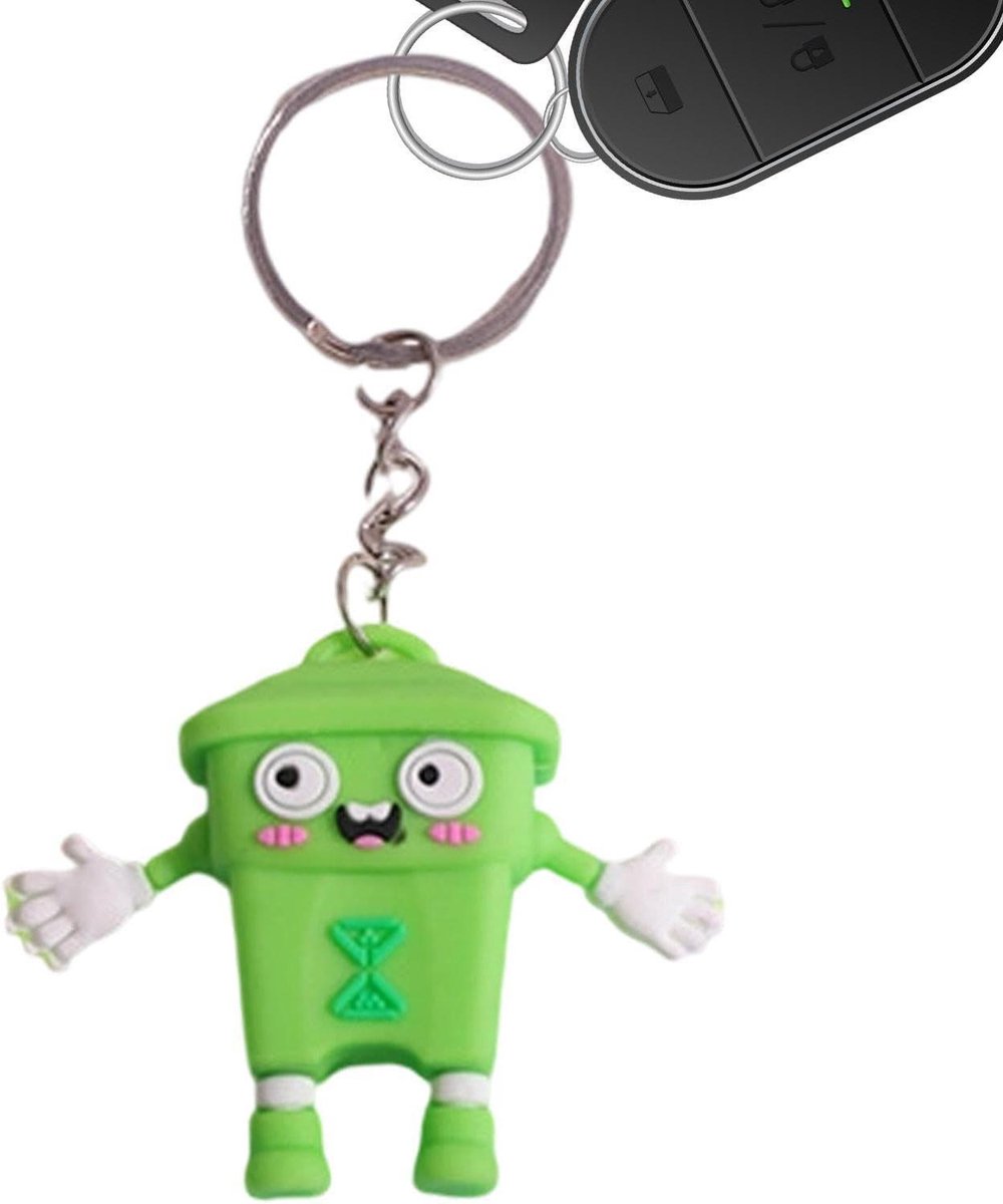 Sleutelhanger Vuilnisbak - Tas Bedel - Accessoires Decoreren - Grappig Cartoon Design - 2 stuks - Multicolor