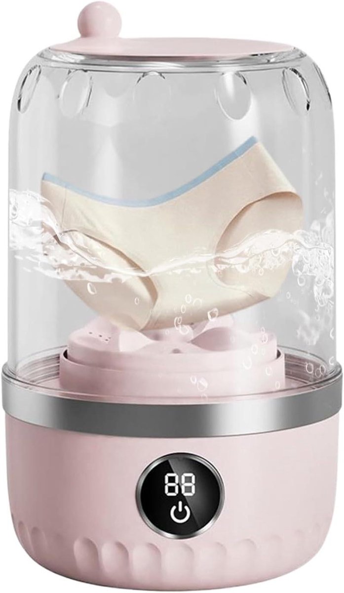 Draagbare Wasmachine Compacte Mini Kleine Was Trillingsvrij Werken 1 Liter Roze