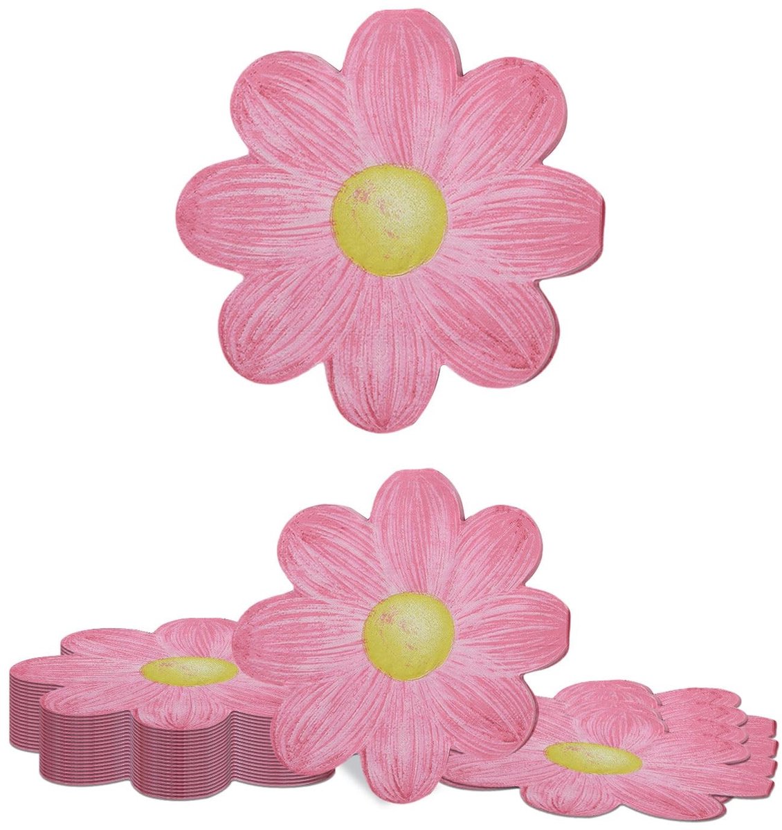 Dailygoods- Servetten Set van 20 - Papieren Servetten - Bloemen Servetten - Zomerservetten - Margrietontwerp - Hoogwaardig Materiaal - Feestservetten