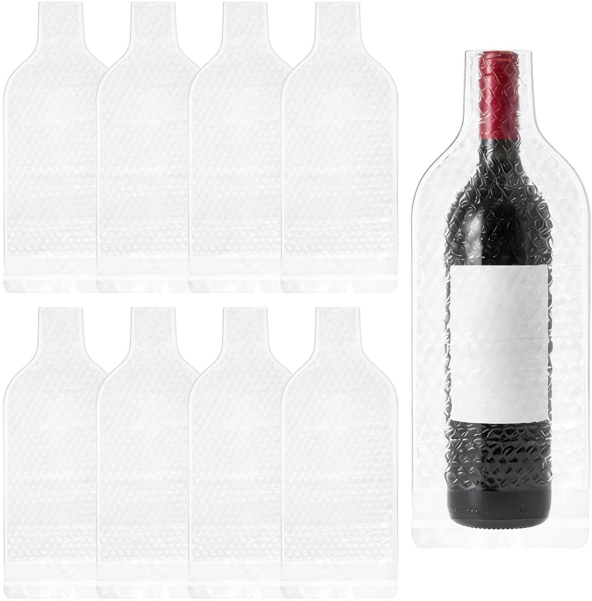 Dailygoods- Wijnzakjes 8 Stuks - Herbruikbaar - Antishock Functie - Flesbescherming - Lekvrij - Voor Wijn/Bier/Olijfolie - Flessenbescherming