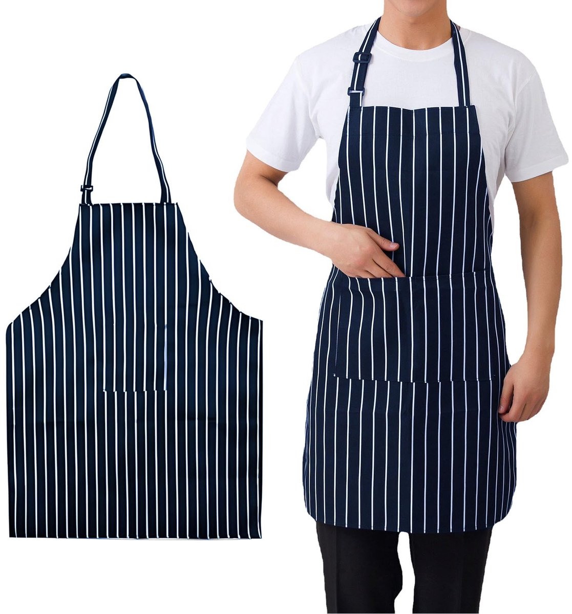 Dailygoods- Keukenschort Waterdicht - Verstelbaar - Kookschort met Zakken - Polyester - Geschikt voor Thuis/Restaurant - 80 x 57 cm