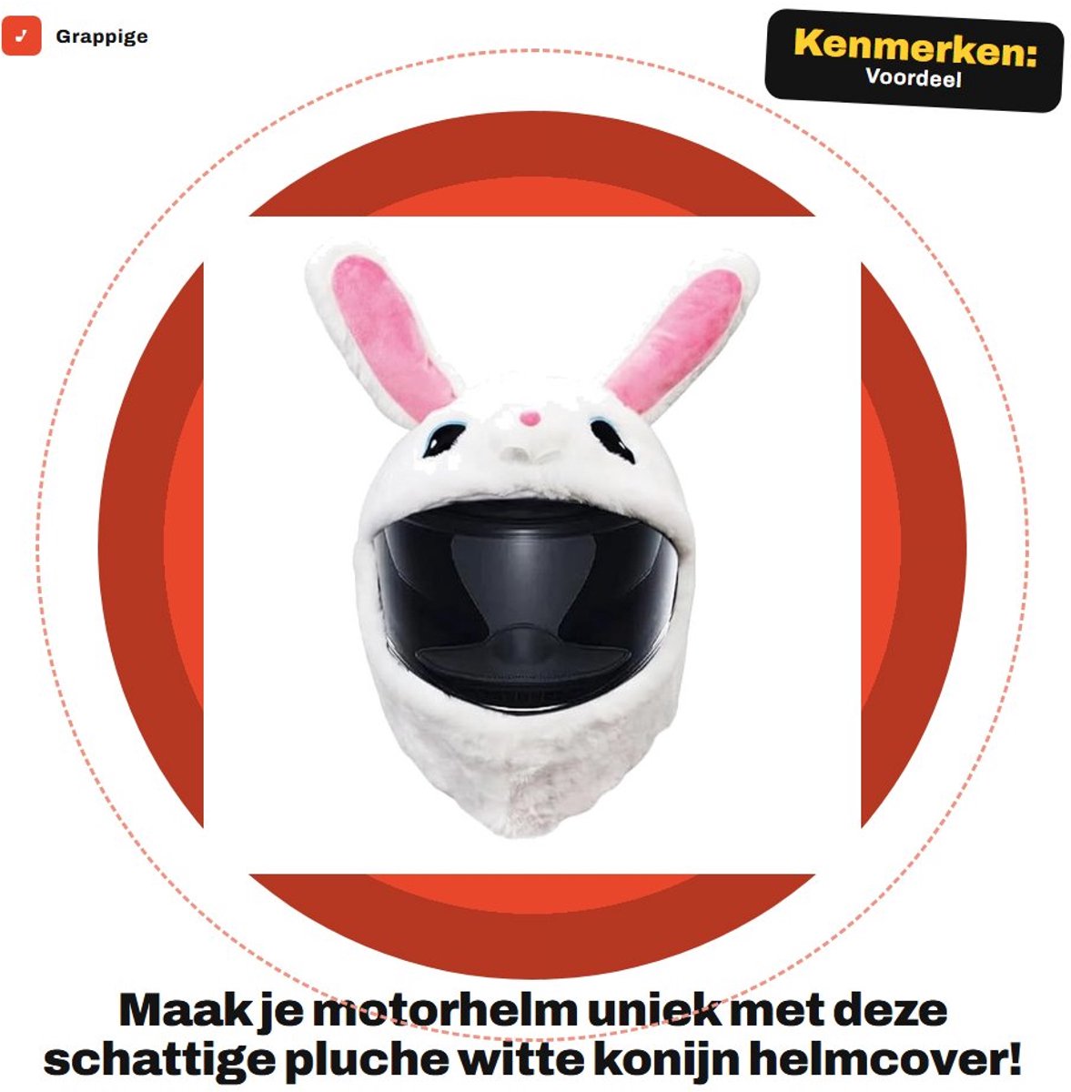 Dailygoods- Motorhelmhoes Zachte Pluche - Helmdecoratie - Unieke Motorcadeaus - Dierenaccessoire - Elastisch - One Size Fits All