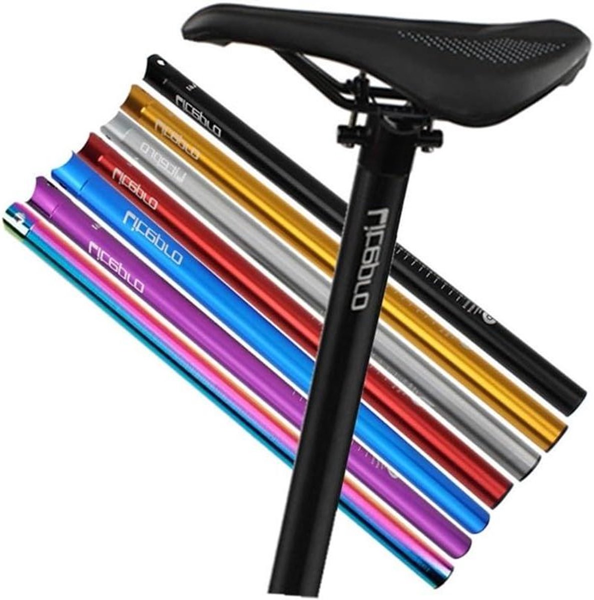 Fiets Zadelpen - Zadelbuis Onderdeel - Comfortabel Fietsen - Verstelbare Zadelhoek - 33.9x600MM - Kleurrijk