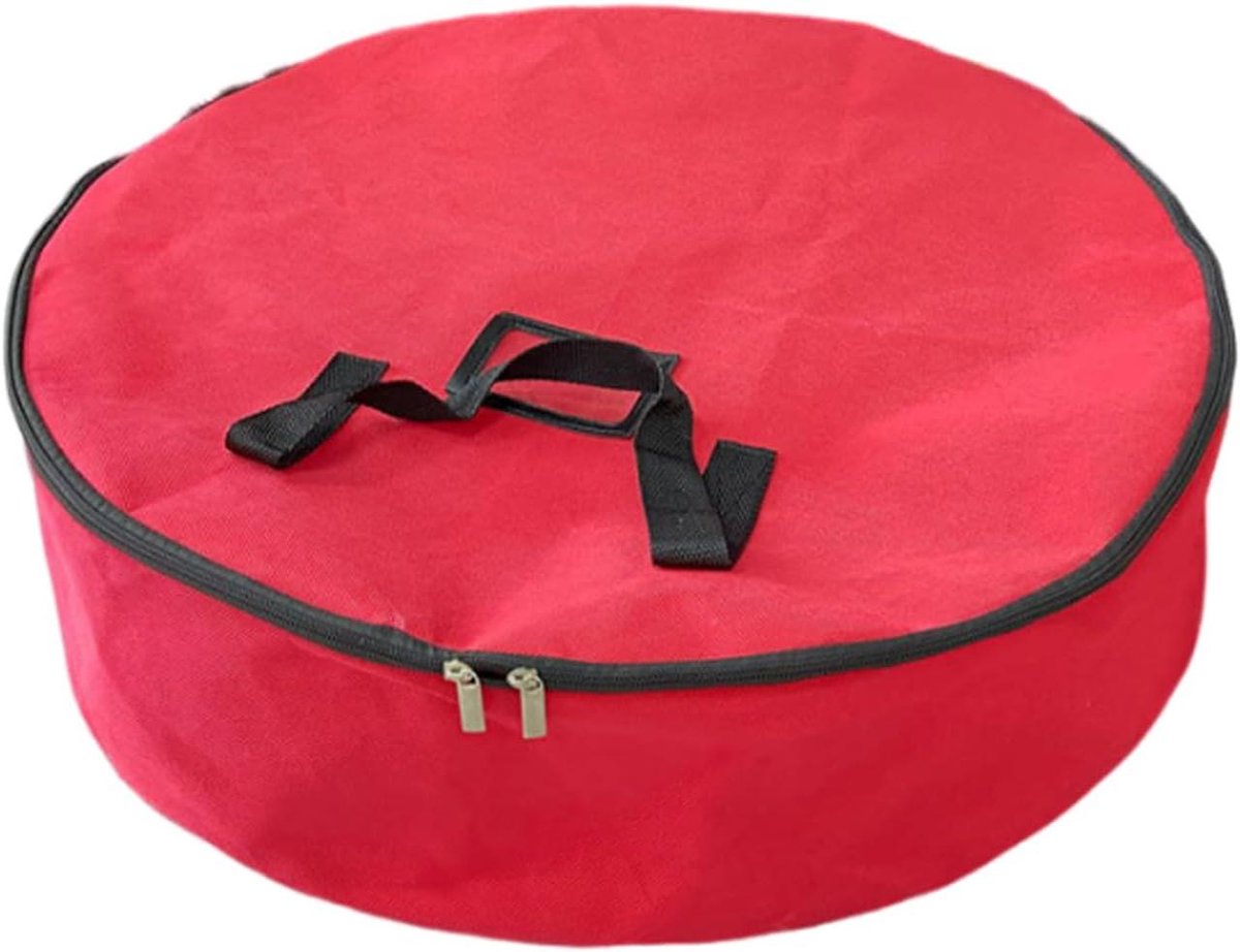 Opbergdoos voor Krans - Vakantie Container - Feestelijke Decoratie - Duurzaam Niet-geweven Stof - 60 x 16 cm - Rood