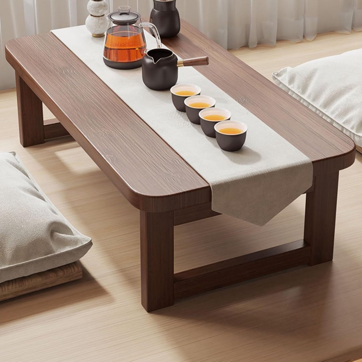 Opvouwbare salontafel - Kleine bijzettafel - Ontspannen momenten - Ruimtebesparend ontwerp - 60 x 40 cm - Walnoot