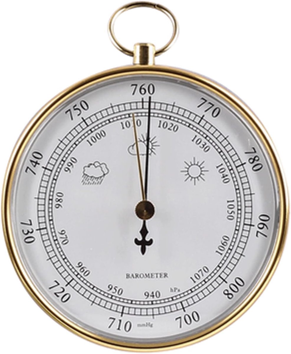 Glazen Weerstation - Barometer Hygrometer - Weer Voorspellen - Drie-in-één Functie - 100 mm Diameter - Goud