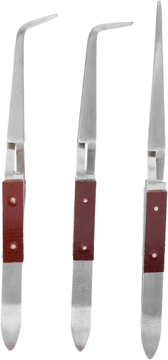 Precisie Vergrendelbare Handgereedschappen - Kruisvergrendel Pincetten - Sieraden Maken - Antislip Comfort Grip - 3 Stuks - Multi