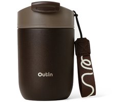 OutIn - Tumbler Thermosbeker RVS | Geïsoleerd | Lekvrij | Herbruikbaar | Voor Koffie En Thee | Bruin