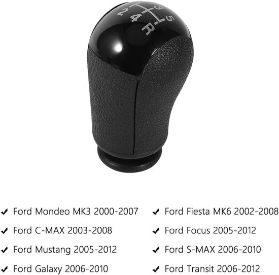 Schakelknop 5 Versnellingen - Versnellingspook - Auto Interieur Upgrade - Duurzaam ABS Materiaal - 8.5 cm Hoog - Zwart Grijs van Merkloos — afbeelding 2