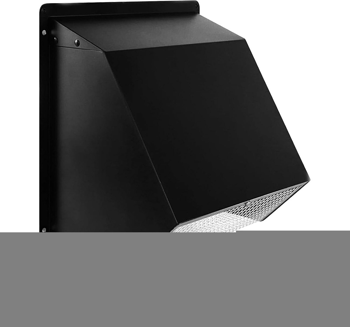 Droger Ventilatierooster - Buitenmuur Klep - Ventilatie Beveiligen - Roestvrij Staal - 6 Inch - Zwart