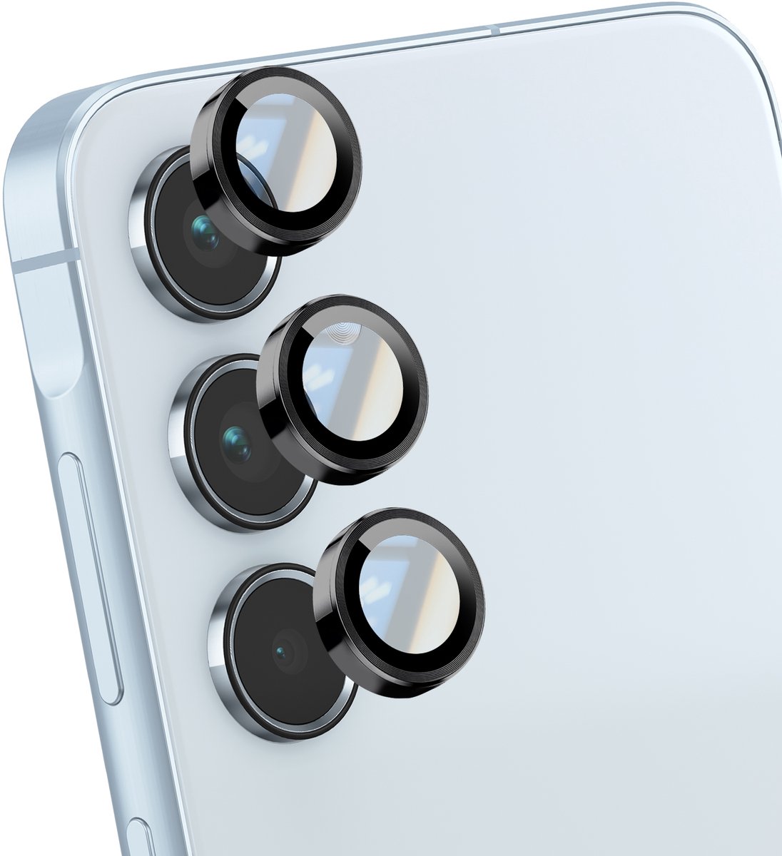 Blue Star, Lens Protector Geschikt Voor Galaxy A55 Applicator, Zwart / Transparant
