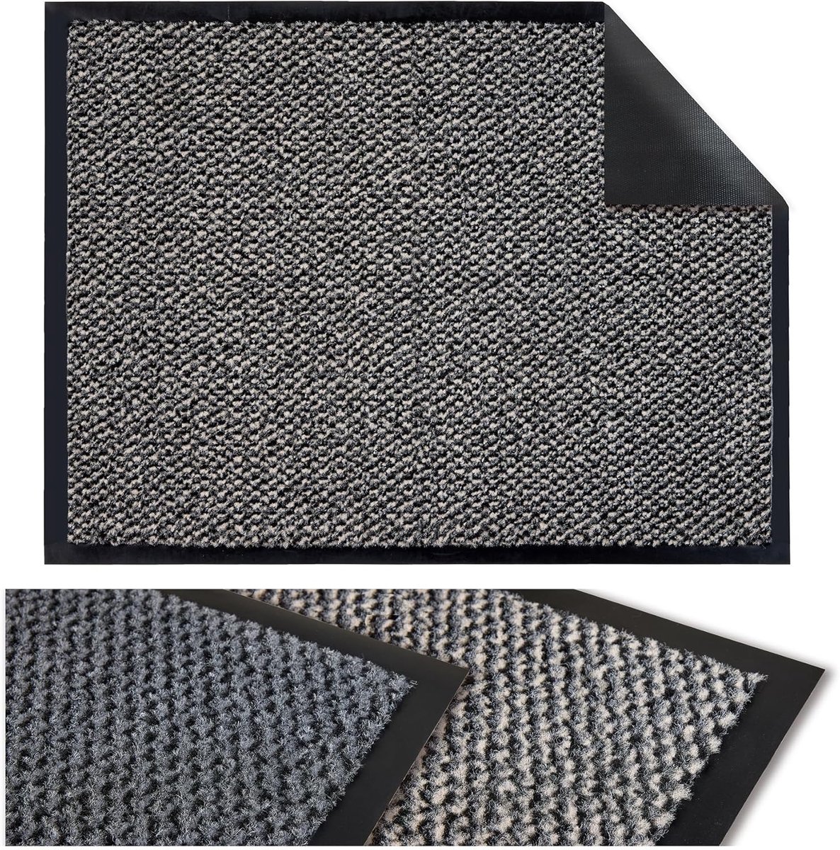 Famanu Antislip deurmat 40 x 60 cm, voor binnen en buiten gebruik, antraciet