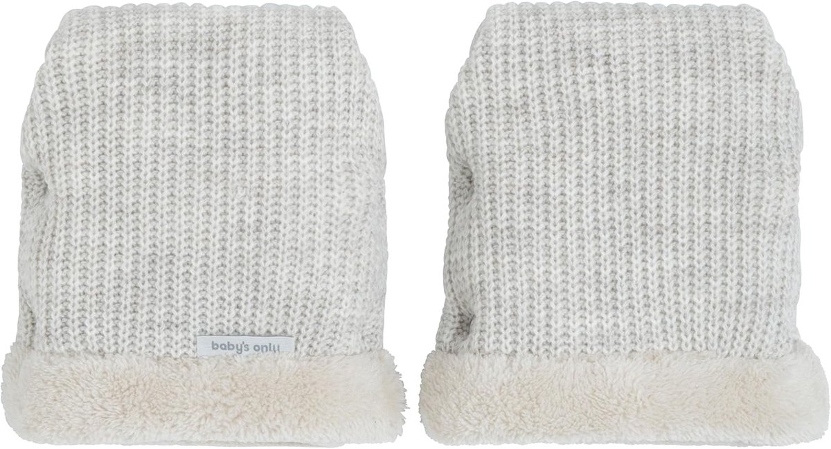 Wanten Kinderwagen - Handwarmers Buggy - Wandelen Buiten - Zachte Teddy Voering - 22 x 16 cm - Ecru