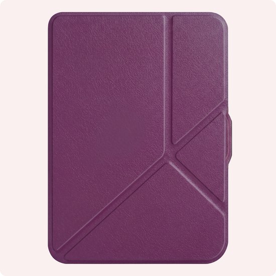 Hoes Geschikt voor Kobo Clara HD Hoesje Bookcase Cover Book Case Hoes Sleepcover Trifold - Paars — afbeelding 4
