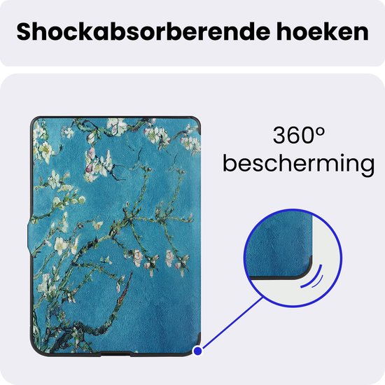 Hoes Geschikt voor Kobo Nia - Luxe E-reader Trifold Case - Bescherm Hoesje Book Cover - Bloesem — afbeelding 5