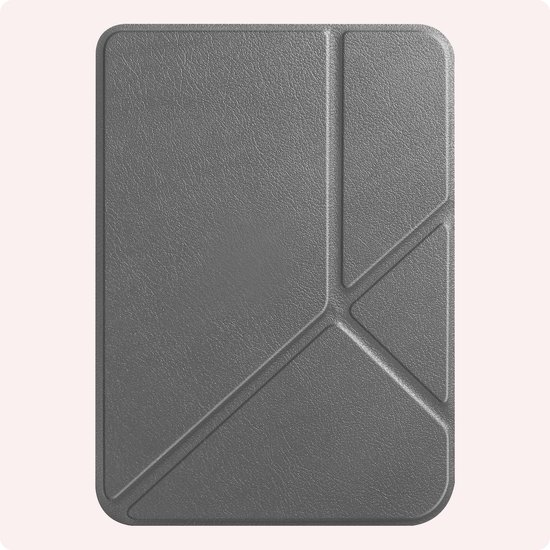 Hoes Geschikt voor Kobo Clara 2E Hoesje Bookcase Cover Book Case Hoes Sleepcover Trifold - Grijs — afbeelding 5