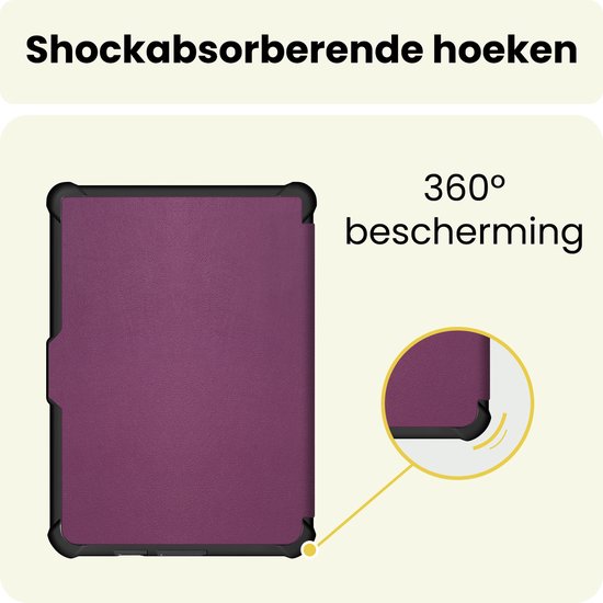 Hoes Geschikt voor Kobo Clara HD - E-reader Bescherm Hoesje Case Sleep Cover Trifold - Hoes Geschikt voor Kobo Clara HD Hoesje - Paars — afbeelding 4