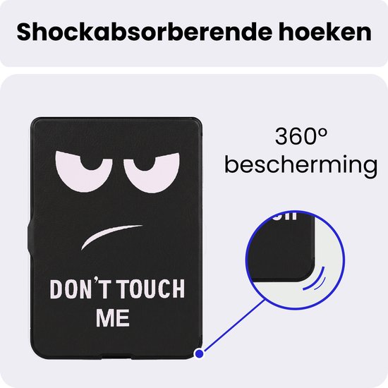 Hoes Geschikt voor Kobo Nia - Luxe E-reader Trifold Case - Bescherm Hoesje Book Cover - Don't Touch Me — afbeelding 4