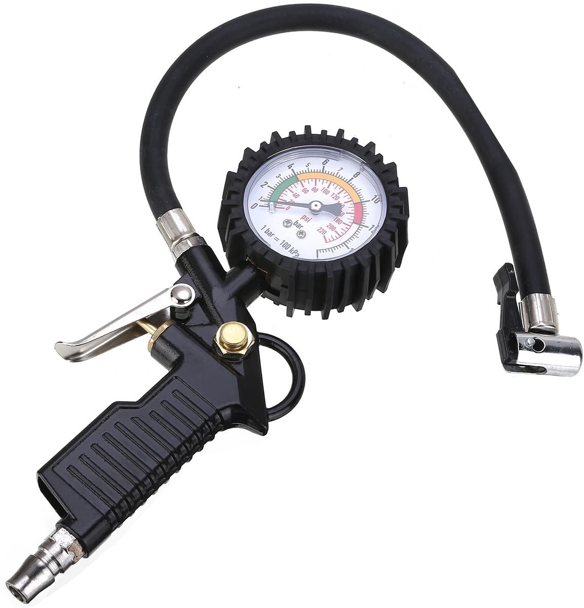 Bandenmeter - Luchtdrukmeter - Banden Controleren - Metaal Gehard - 0-220 PSI - Zwart
