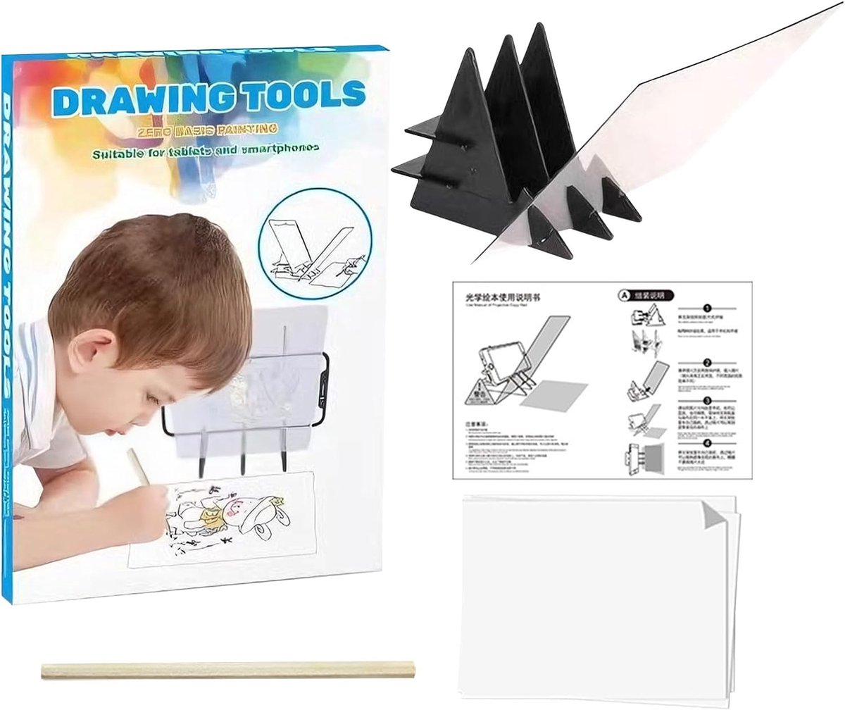 Tekenhulp Projector - Optische Tekentafel - Schetsen Maken - Scherpe Projectie - 20.9 x 14.1 cm - Zwart