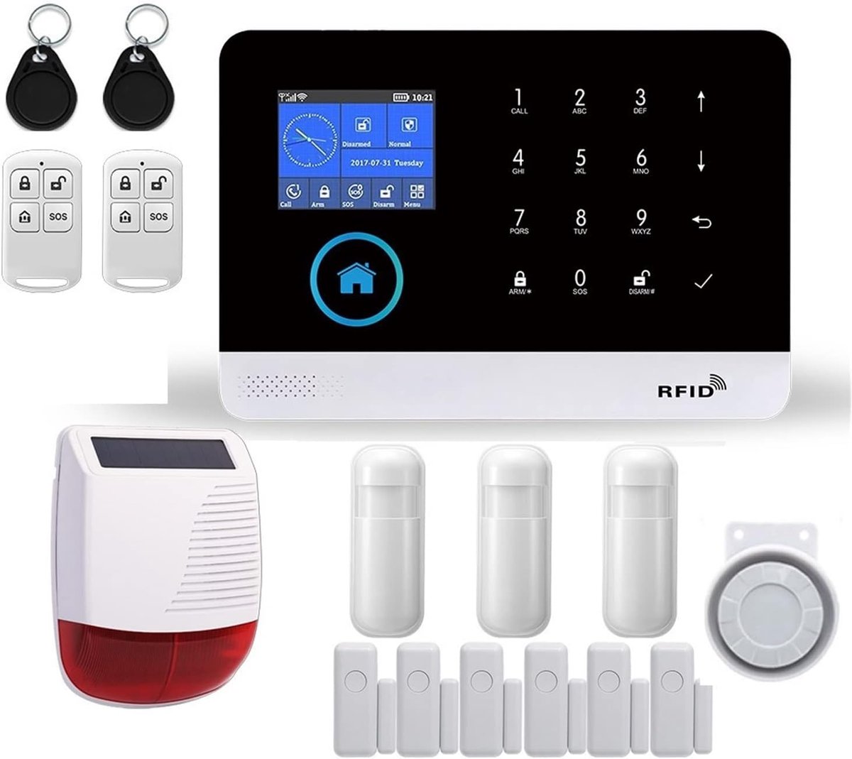 Draadloos Alarmsysteem - GSM Beveiliging - Huis Beveiligen - App Bediening - 100 Detectoren - Nee