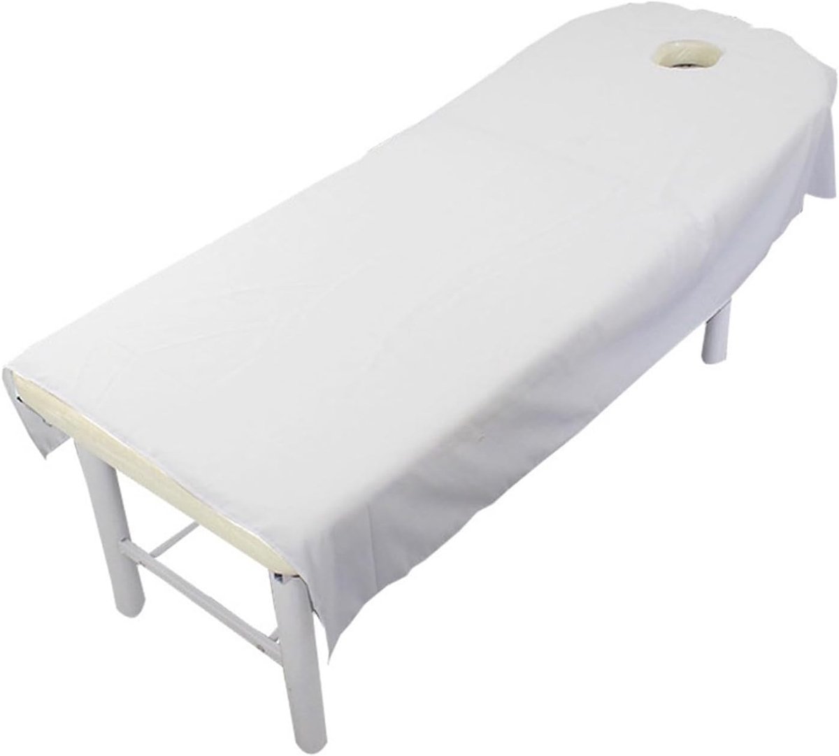 Massage Laken - Schoonheidslaken Behandellaken - Salon Gebruik - Met Gezichtsgat - 80x190 cm - Wit