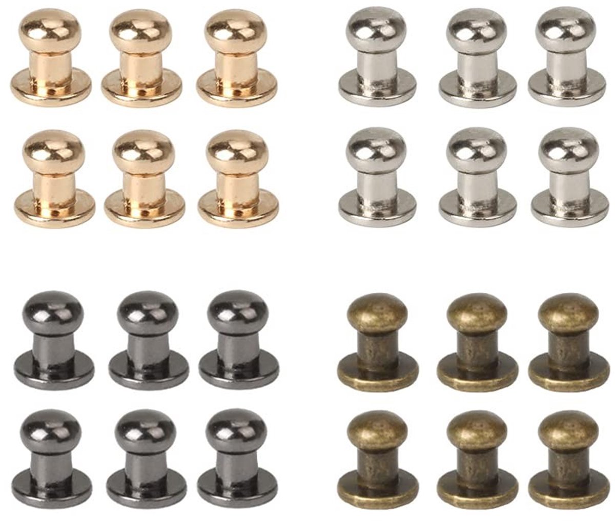 Dailygoods- Klinknagels 80 Stuks - Knoopklinknagels - Holnieten - Klinknagel Tang - Stansen - Legering 8 mm x 8,5 mm - Knopklinknagels