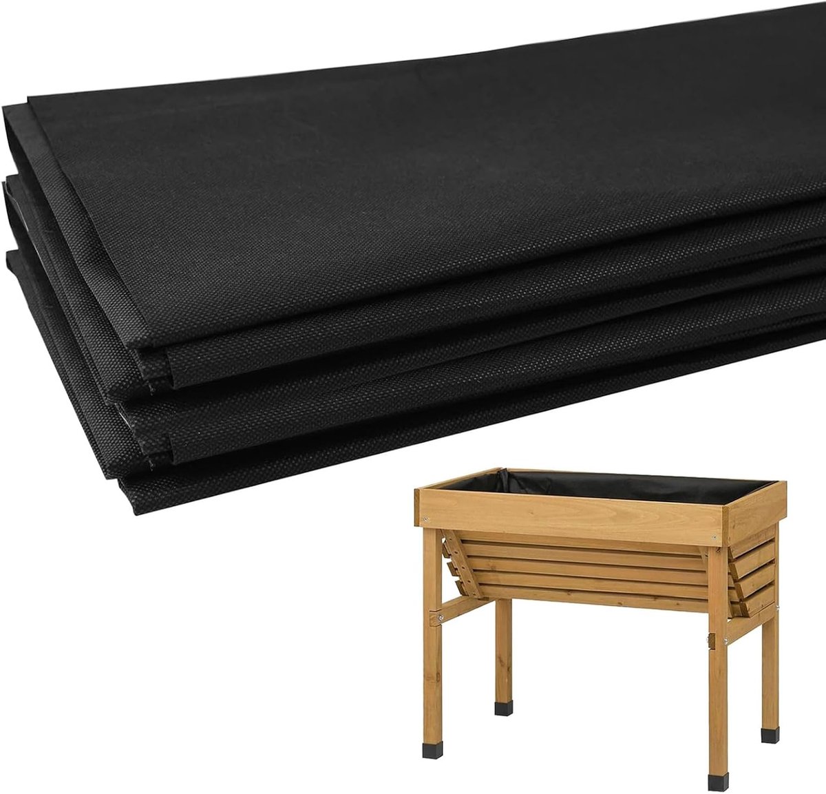 Tuinbed Voering - Landschap Stof - Onkruid Beheersen - Hoge Permeabiliteit - 160x210cm - Zwart
