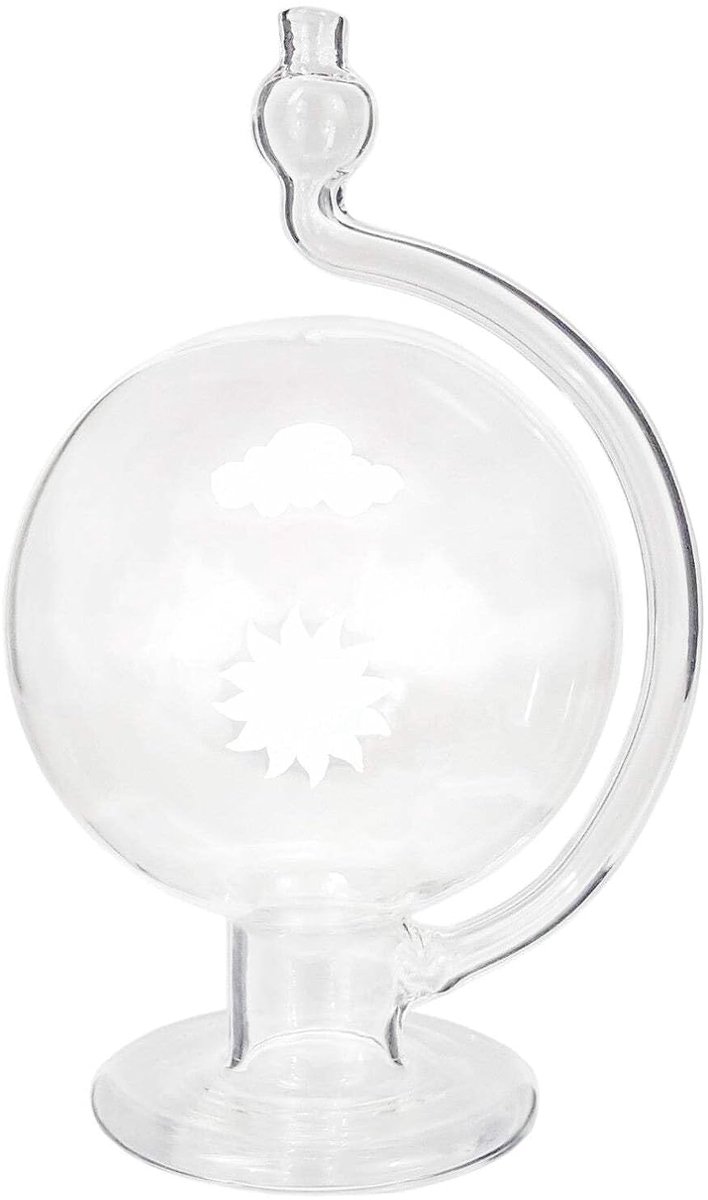 Weer Globe - Barometer Glas - Weersvoorspelling Thuis - Torricelli Ontwerp - 18 cm Hoog - Transparant