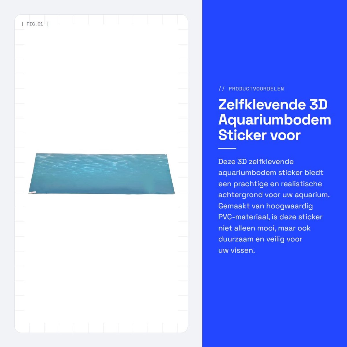 Dailygoods- Aquariumschild 3D Zelfklevend - Aquarium Achtergrond - PVC Materiaal - Lichtecht - 122 x 50 cm - Hoge Transparantie - Aquariumachtergrond