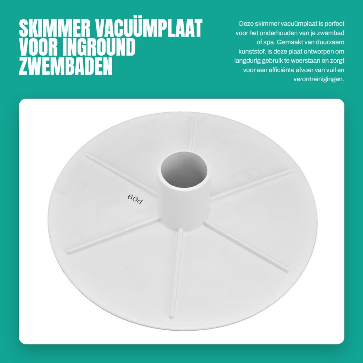 Dailygoods- Skimmer Vacuümplaat Duurzaam - Zwembad Skimmer - Vacuümplaat Adapter - Kunststof - Diameter 20,3 cm - Effectieve Vuilverwijdering - Zwembadaccessoire