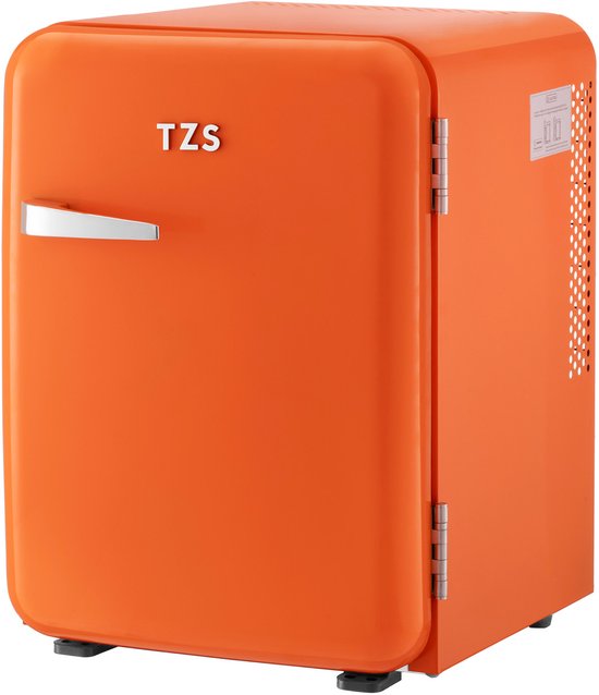 Mini koelkast 40L stil thermo-elektrisch retro minibar oranje met binnenverlichting en instelbare koeling