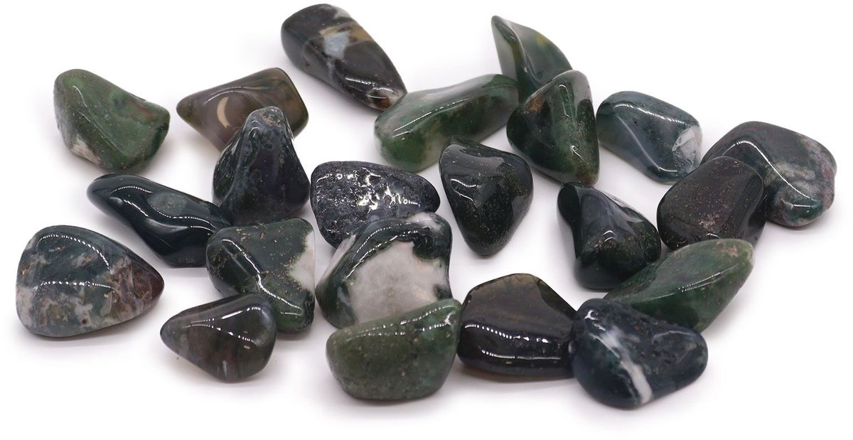 Pack of 24 L Tumble Stones - Green Moss L