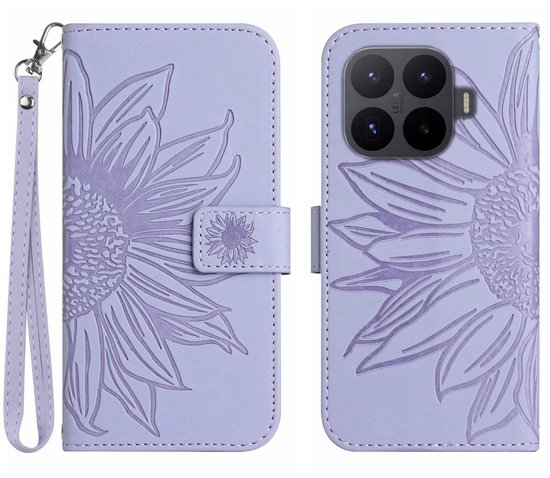 Coque Coverup - Convient pour Xiaomi 17T Pro - Étui portefeuille Tournesol Coverup avec cordon - Lavande