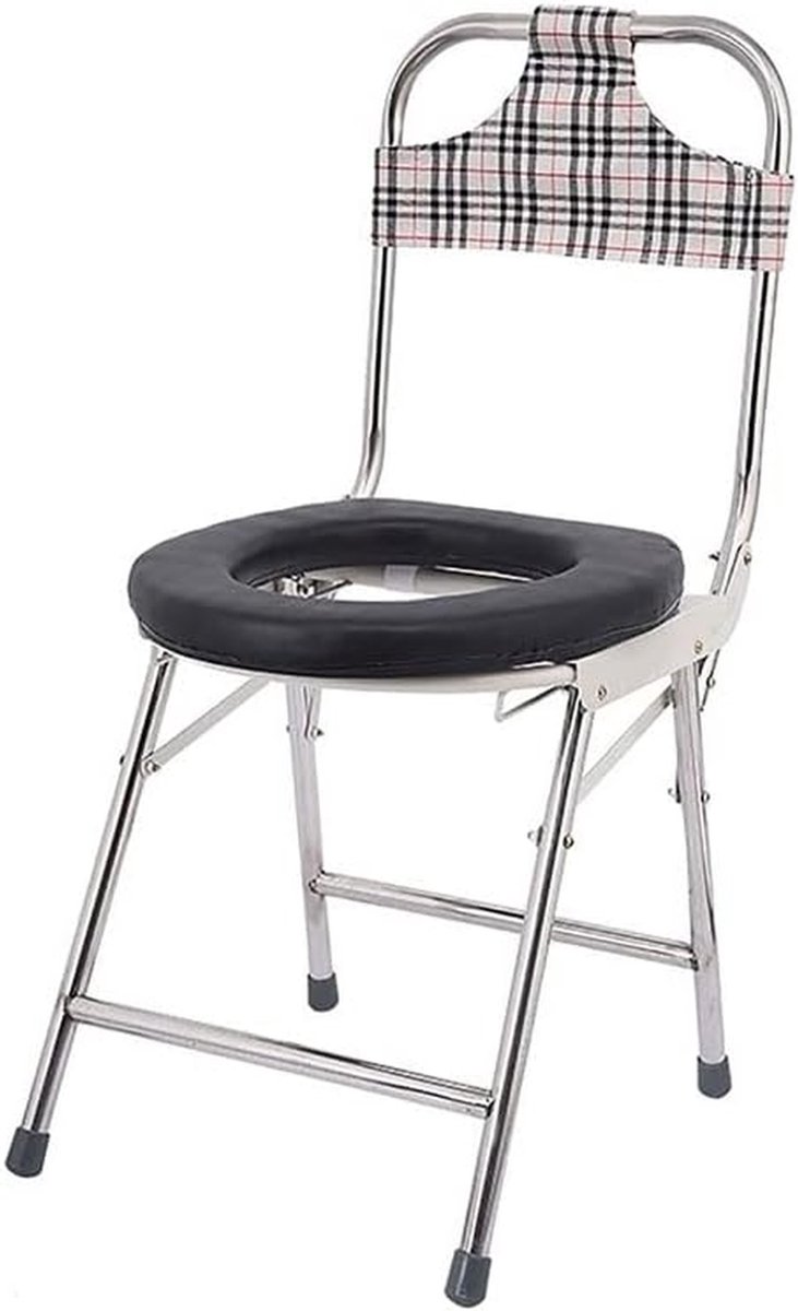 Commode Toiletstoel - Douchestoel Opvouwbaar - Ondersteuning Thuiszorg - 3-in-1 Ontwerp - 78 cm Hoog - Zilver